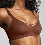 No-Show V-Neck Bra - Siella - Color: Cocoa Cacao