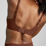 No-Show V-Neck Bra - Siella - Color: Cocoa Cacao