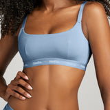 Organic Cotton Scoop Neck Bra - SIELLA - Color: Sky Blue Bleu ciel