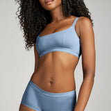 Organic Cotton Scoop Neck Bra - SIELLA - Color: Sky Blue Bleu ciel