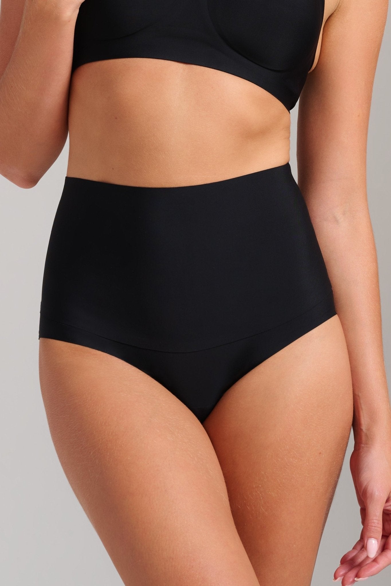 Invisible High Waist Shaping Brief - SIELLA - Color: Black Noir