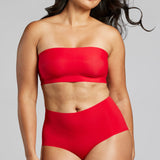 Microfiber High Waist Brief - Siella - Color: Chilean Red Rouge chilien