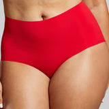 Microfiber High Waist Brief - Siella - Color: Chilean Red Rouge chilien