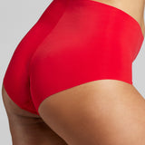 Microfiber High Waist Brief - Siella - Color: Chilean Red Rouge chilien