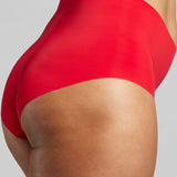 Microfiber High Waist Brief - Siella - Color: Chilean Red Rouge chilien