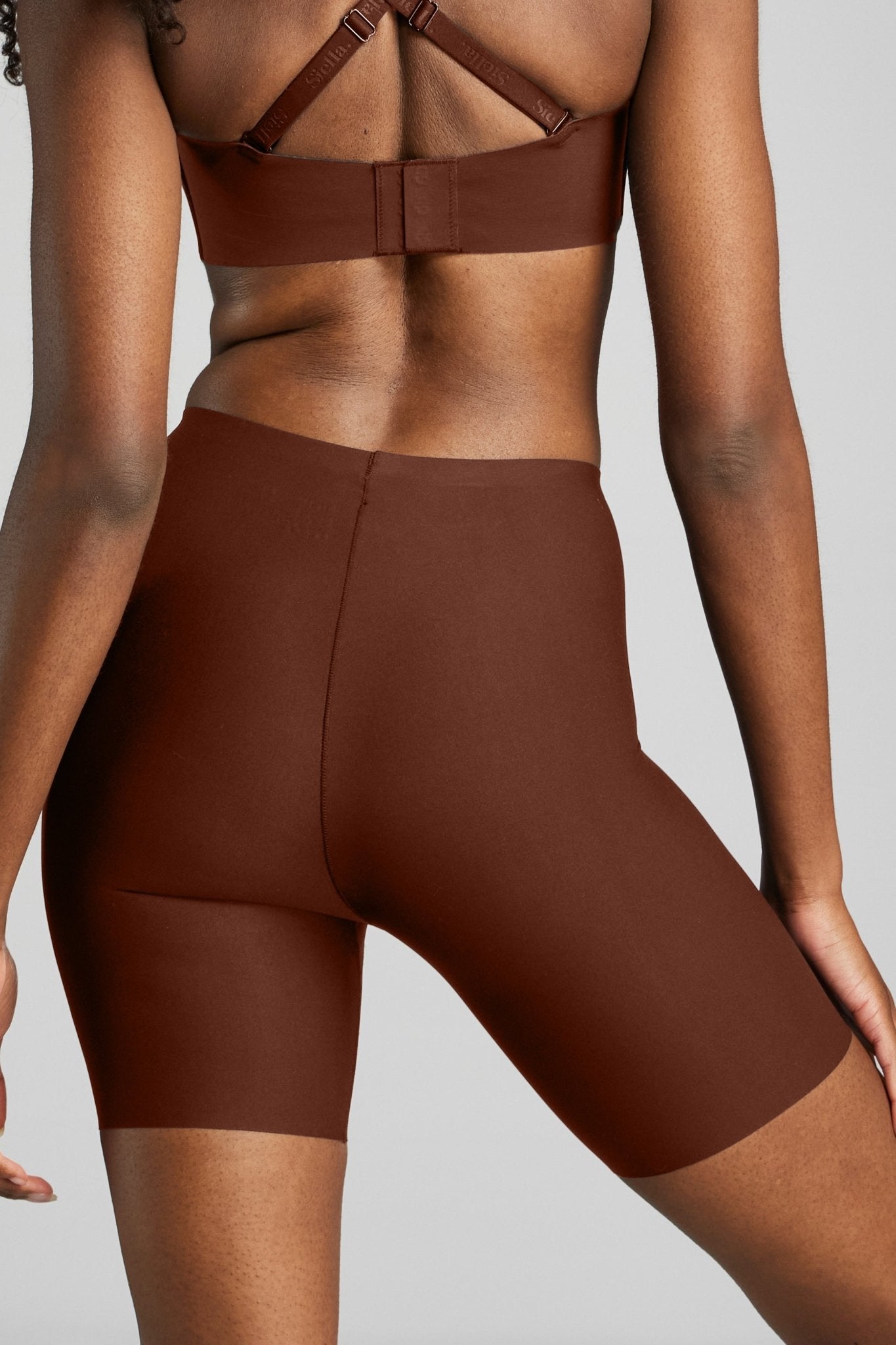 No - Show Biker Short - Siella - Color: Cocoa Cacao