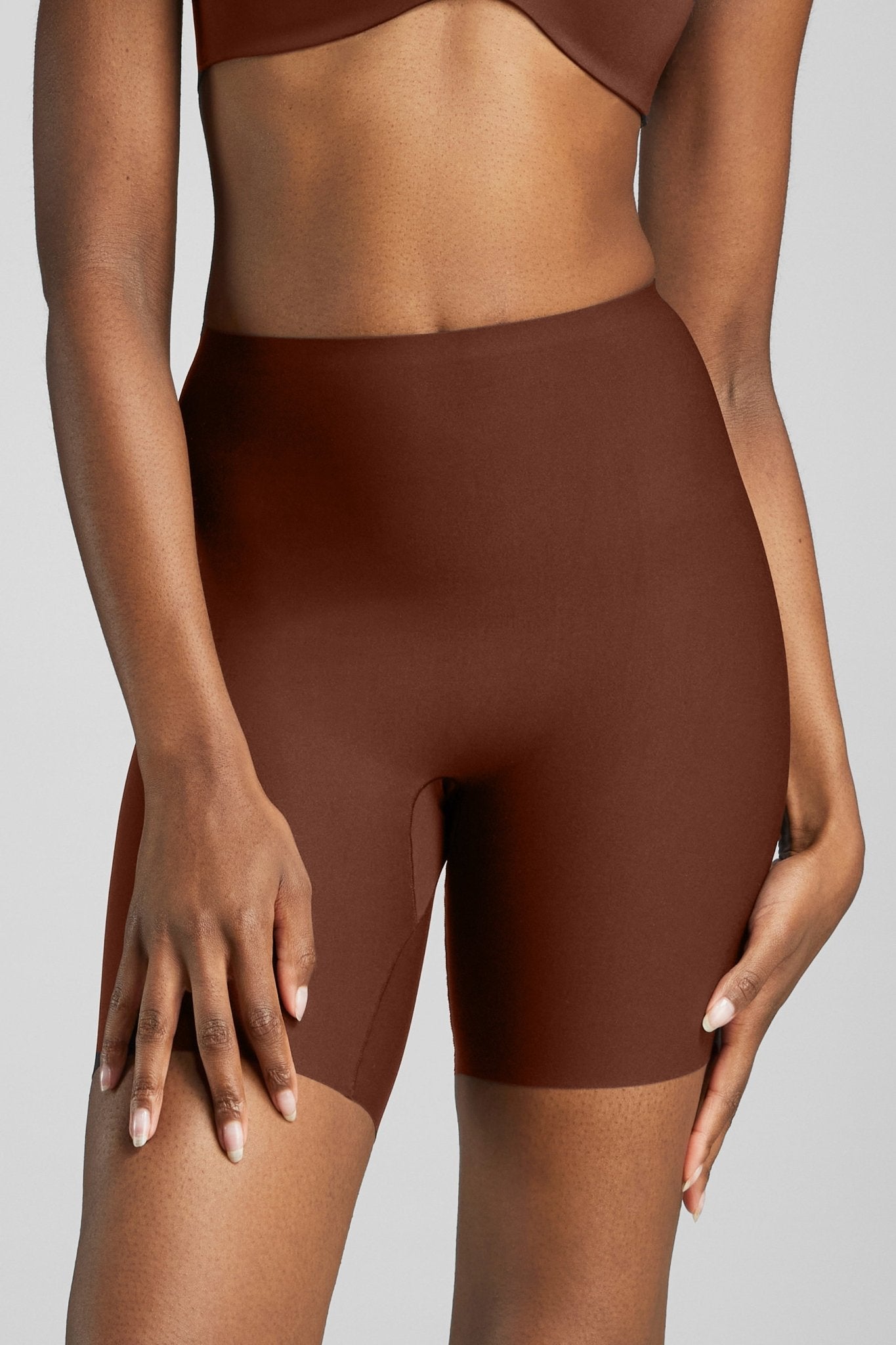 No - Show Biker Short - Siella - Color: Cocoa Cacao