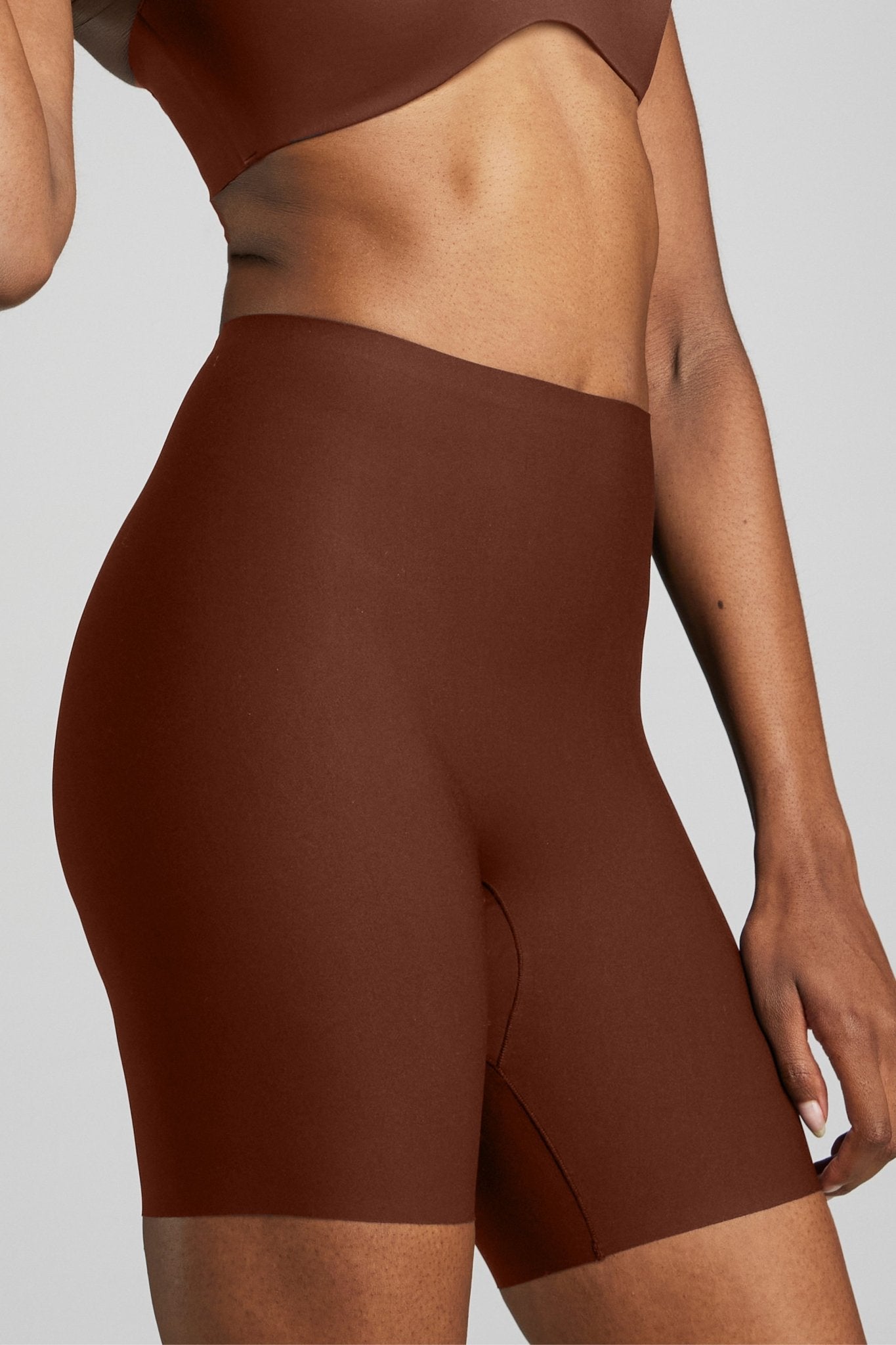 No - Show Biker Short - Siella - Color: Cocoa Cacao