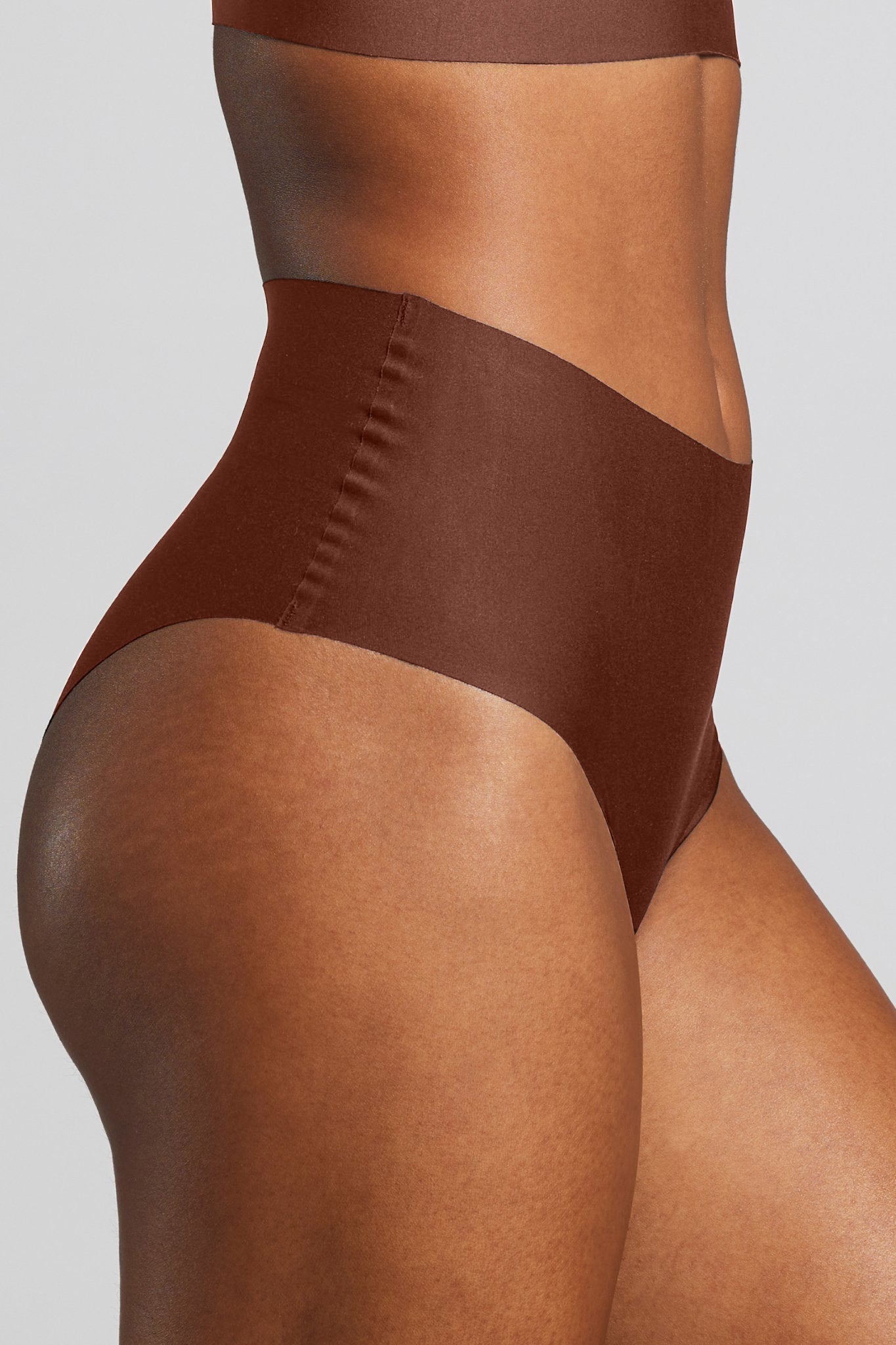 No - Show High Waist Brief - Siella - Color: Cocoa Cacao