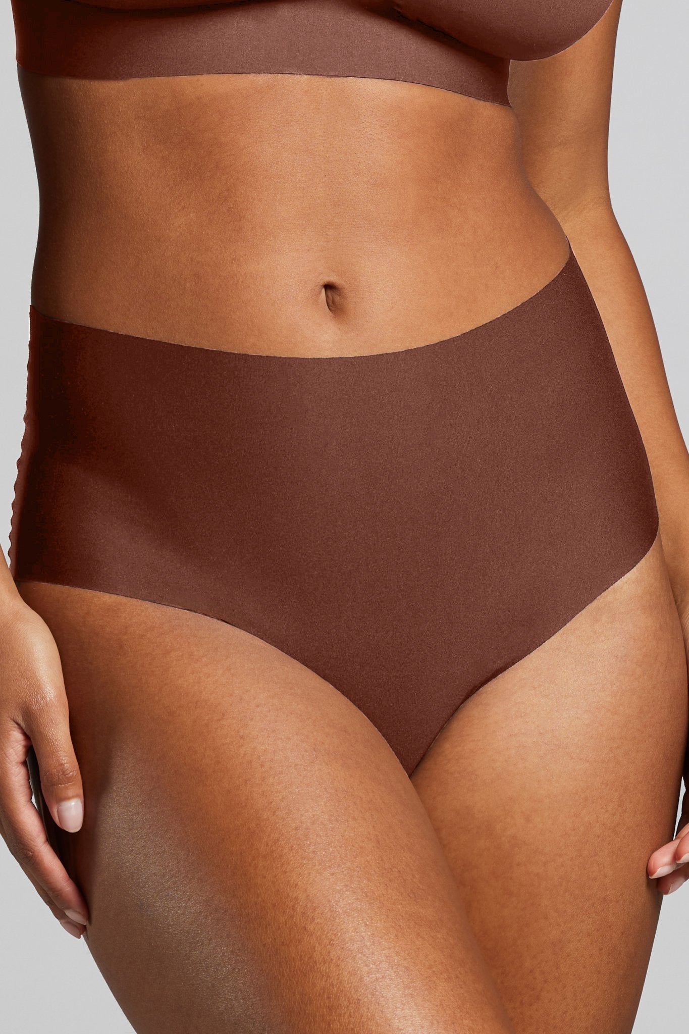 No - Show High Waist Brief - Siella - Color: Cocoa Cacao
