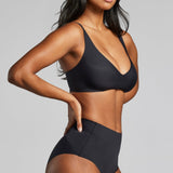No - Show Plunge Non - Padded Bra - Siella - Color: Black Noir
