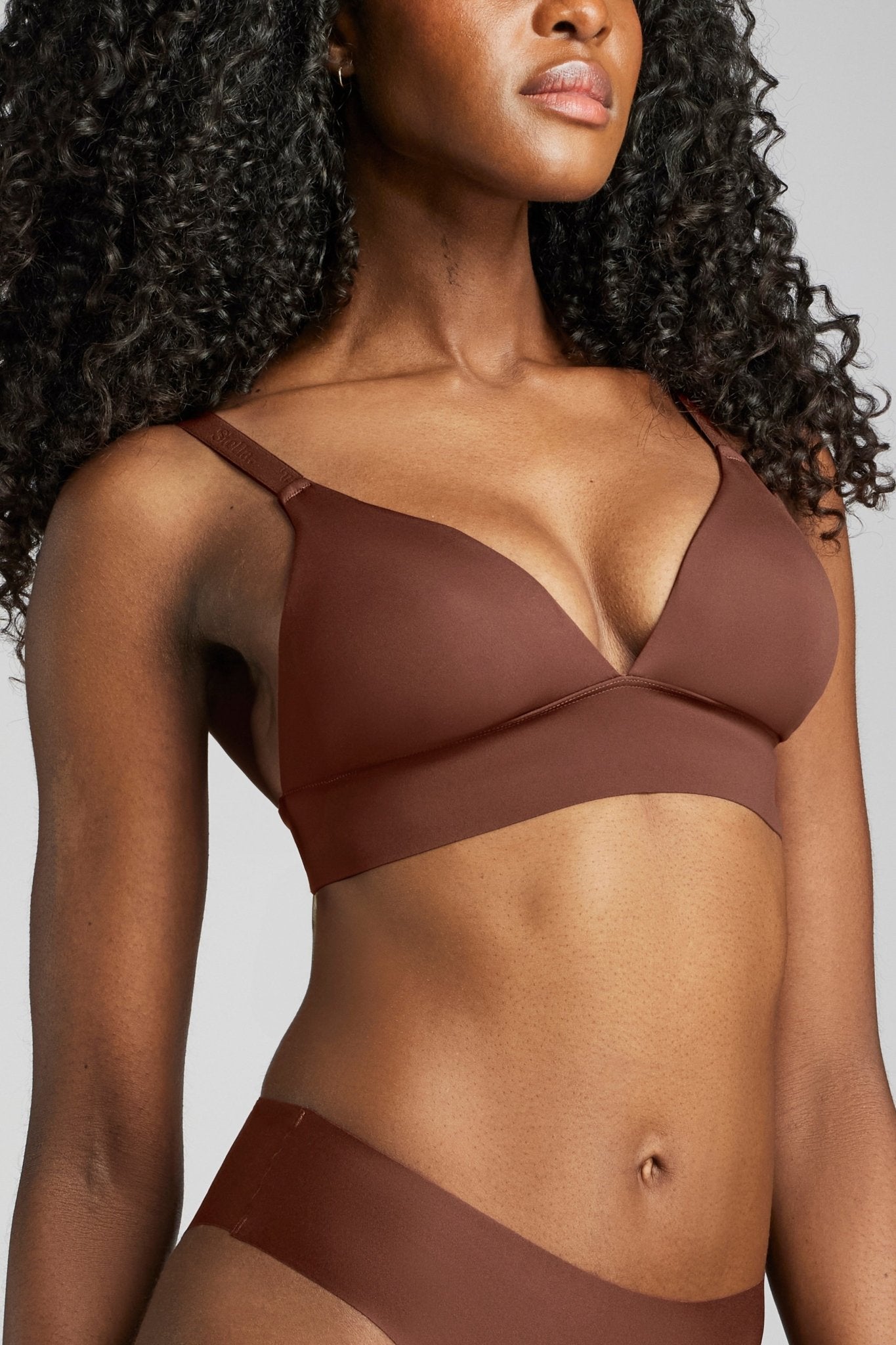 No - Show Triangle Bra - Siella - Color: Cocoa Cacao