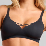 No - Show V - Neck Bra - Siella - Color: Black Noir