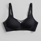 No-Show V-Neck Bra - Siella - Color: Black Noir