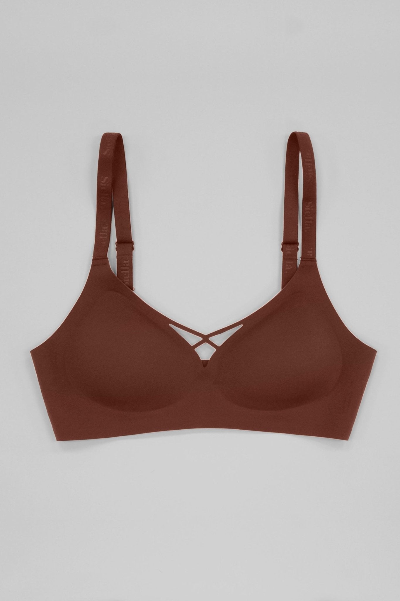 No-Show V-Neck Bra - Siella - Color: Cocoa Cacao