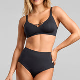 No - Show V - Neck Bra - Siella - Color: Black Noir