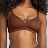 No-Show V-Neck Bra - Siella - Color: Cocoa Cacao