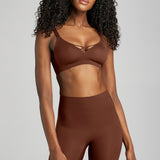 No-Show V-Neck Bra - Siella - Color: Cocoa Cacao