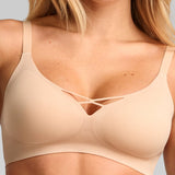 No - Show V - Neck Bra - Siella - Color: Maple Sugar Sucre d'érable