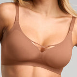 No - Show V - Neck Bra - Siella - Color: Toffee Caramel