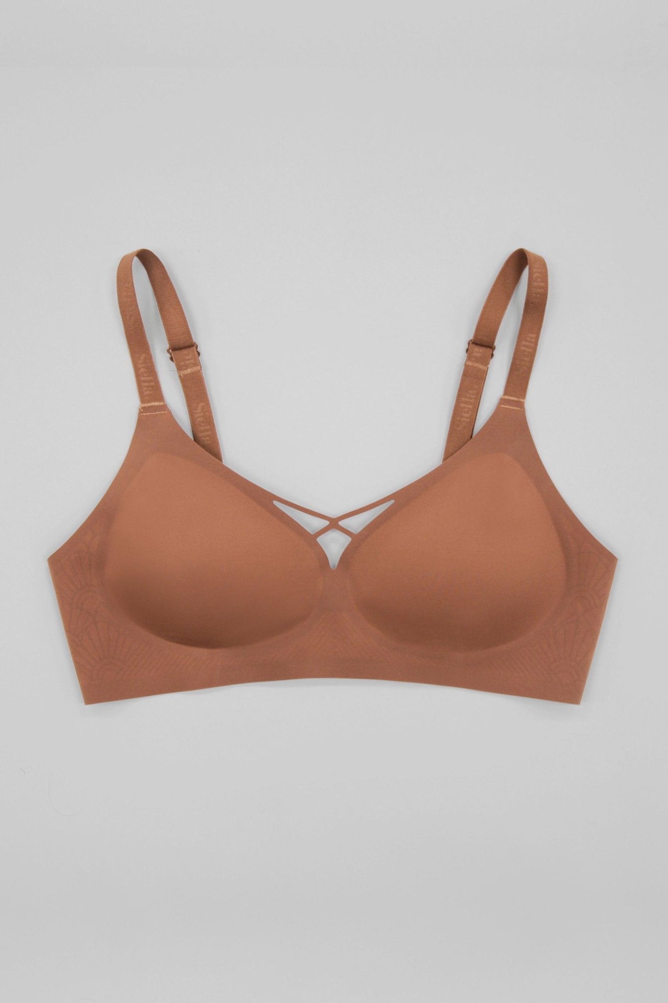 No - Show V - Neck Bra - Siella - Color: Toffee Caramel