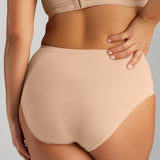 Organic Cotton High Waist Brief - SIELLA - Color: Beach Beige Beige plage