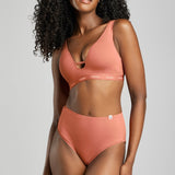 Organic Cotton High Waist Brief - SIELLA - Color: Terracotta