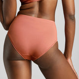 Organic Cotton High Waist Brief - SIELLA - Color: Terracotta