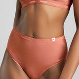 Organic Cotton High Waist Brief - SIELLA - Color: Terracotta