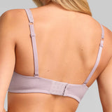 Organic Cotton Lace Plunge Bra - Siella - Color: Lavender Lavande