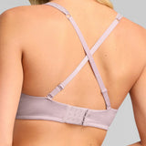 Organic Cotton Lace Plunge Bra - Siella - Color: Lavender Lavande