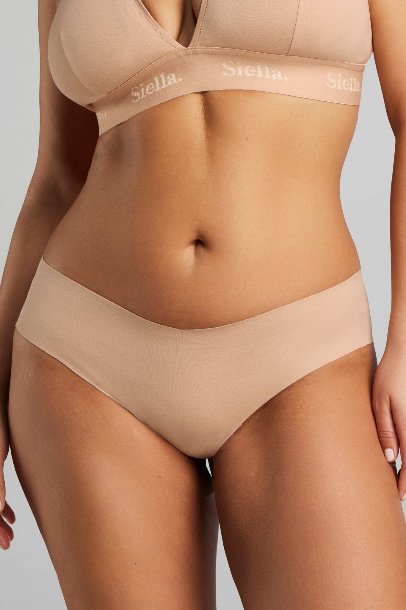 Organic Cotton No-Show Bikini - Siella - Color: Beach Beige Beige plage