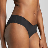 Organic Cotton No-Show Bikini - Siella - Color: Black Noir