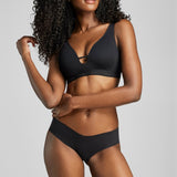 Organic Cotton No-Show Bikini - Siella - Color: Black Noir