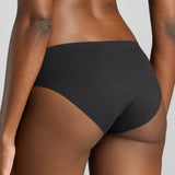 Organic Cotton No-Show Bikini - Siella - Color: Black Noir