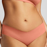 Organic Cotton No-Show Bikini - Siella - Color: Terracotta