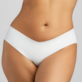 Organic Cotton No-Show Bikini - Siella - Color: White Blanc