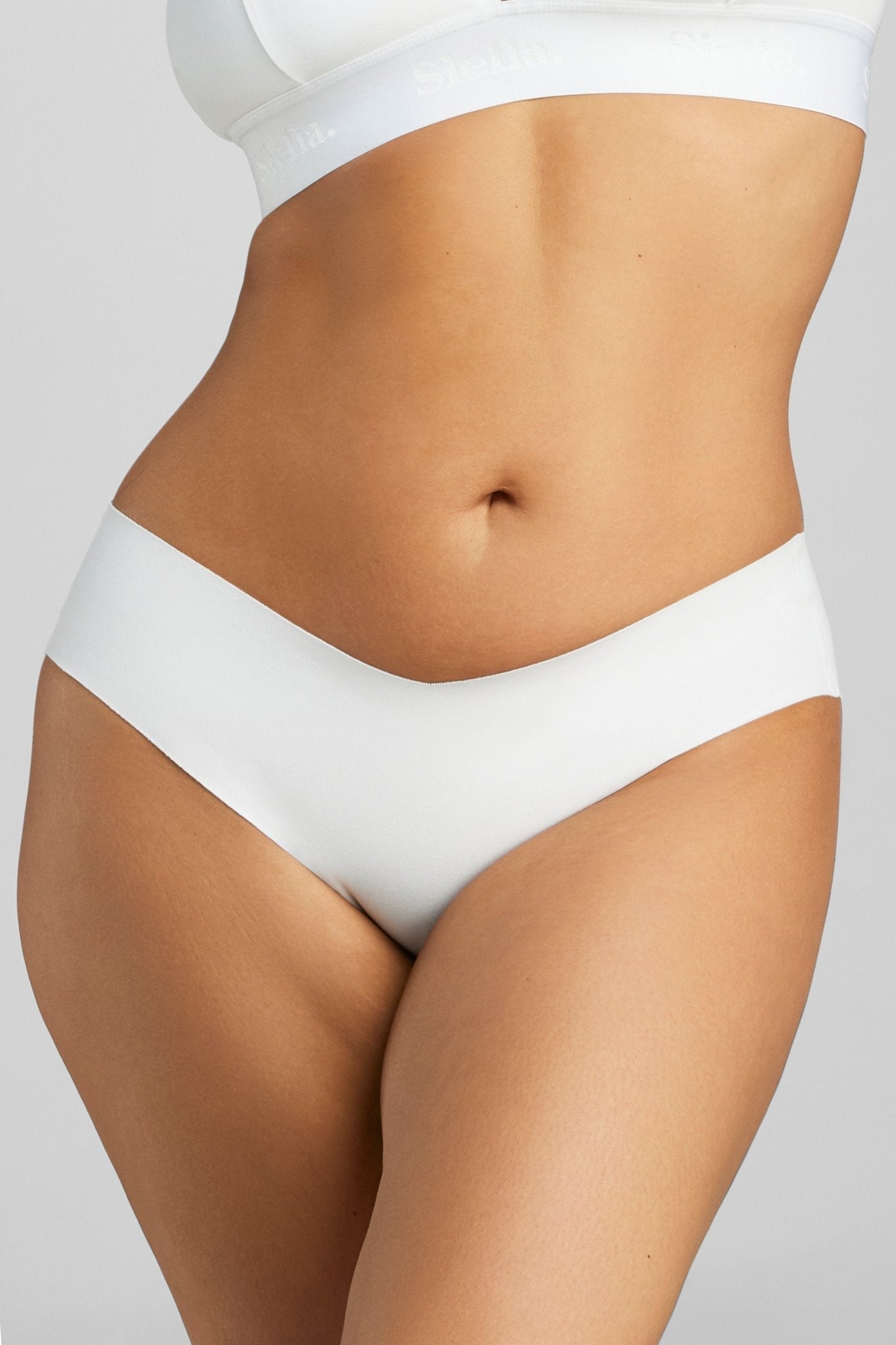 Organic Cotton No-Show Bikini - Siella - Color: White Blanc