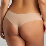 Organic Cotton No-Show Thong - Siella - Color: Beach Beige Beige plage