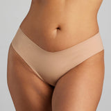 Organic Cotton No-Show Thong - Siella - Color: Beach Beige Beige plage