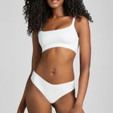 Organic Cotton No-Show Thong - Siella - Color: White Blanc