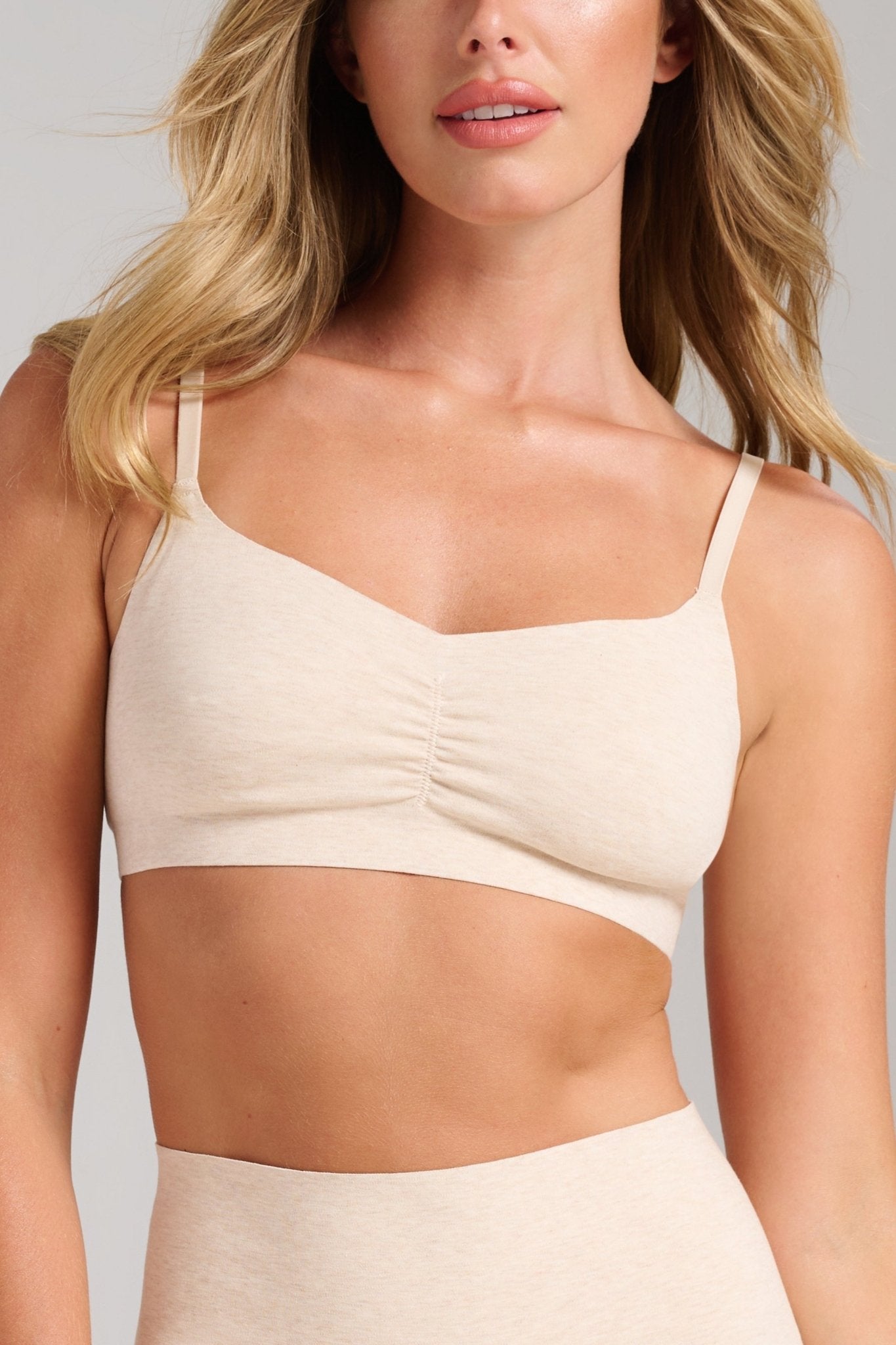 Organic Cotton No - Show V - Scoop Bra - Siella - Color: Oatmeal Avoine