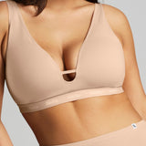 Organic Cotton Plunge Foam Bra - SIELLA - Color: Beach Beige Beige plage
