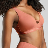 Organic Cotton Plunge Foam Bra - SIELLA - Color: Terracotta