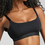 Organic Cotton Scoop Neck Bra - Siella - Color: Black Noir