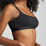 Organic Cotton Scoop Neck Bra - Siella - Color: Black Noir