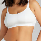 Organic Cotton Scoop Neck Bra - Siella - Color: White Blanc