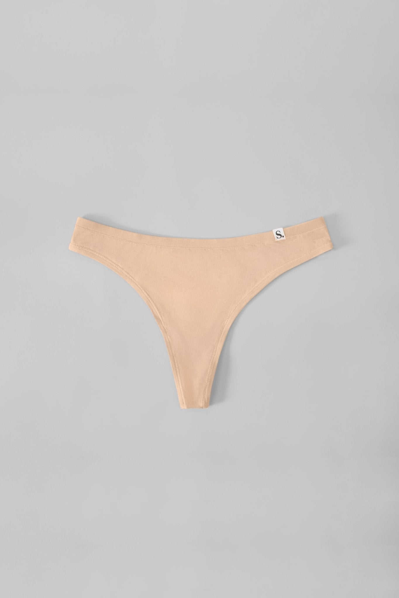 Organic Cotton Thong - SIELLA - Color: Beach Beige Beige plage