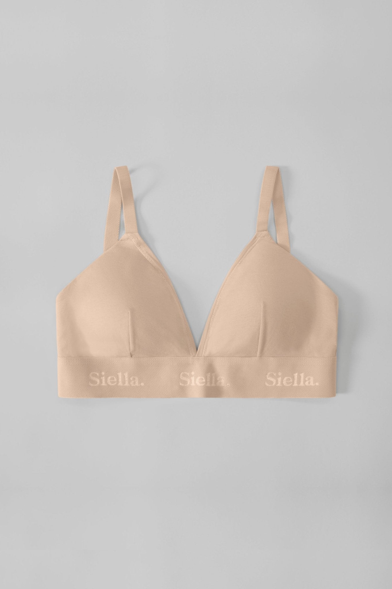Organic Cotton Triangle Padded Bra - SIELLA - Color: Beach Beige Beige plage