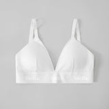 Organic Cotton Triangle Padded Bra - Siella - Color: White Blanc